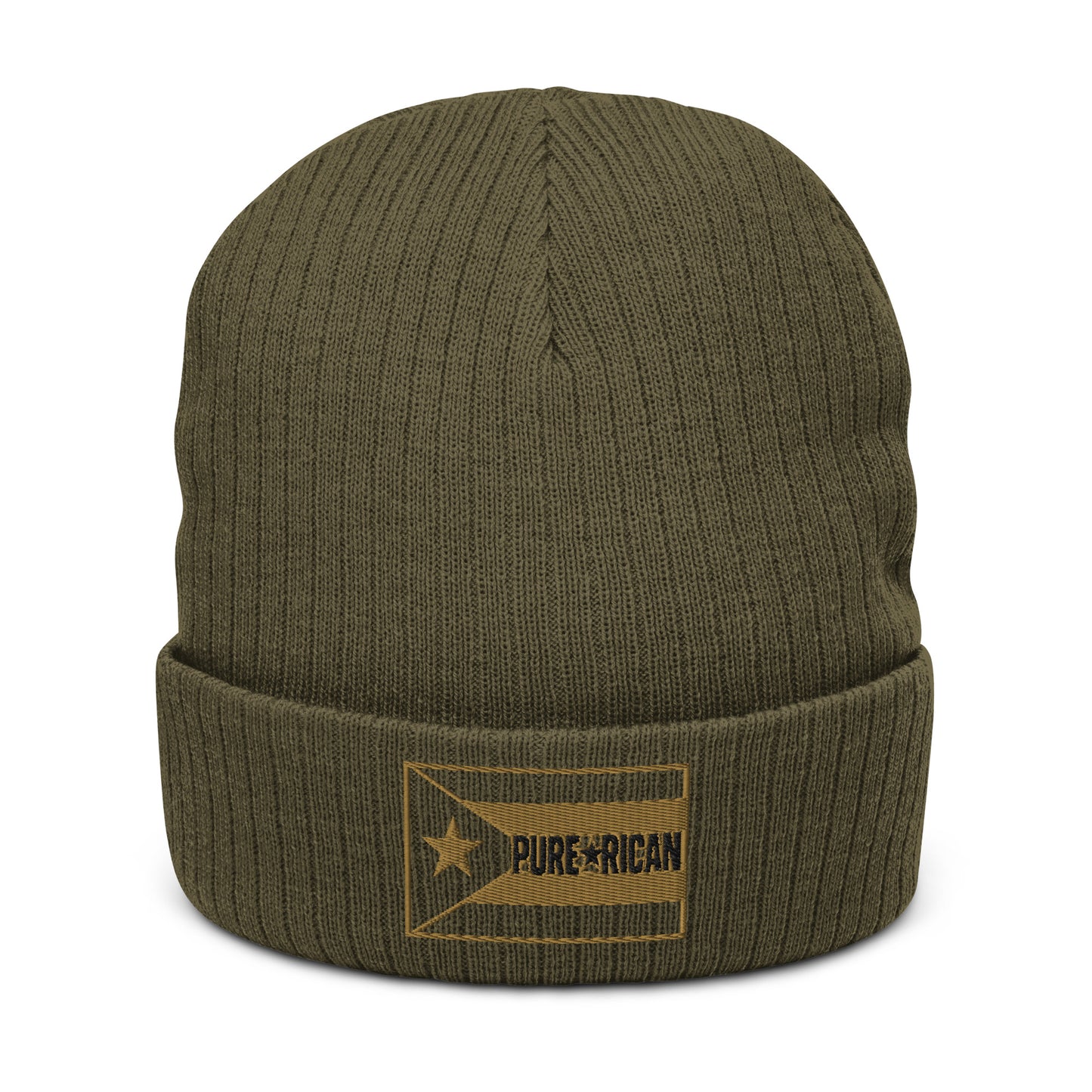 Pure⭐️Rican golden ribbed classic beanie – Puerto Rican winter hat