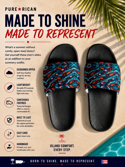 Pure⭐️Rican Sapo Wave Men’s Slides | Puerto Rican Summer Sandals