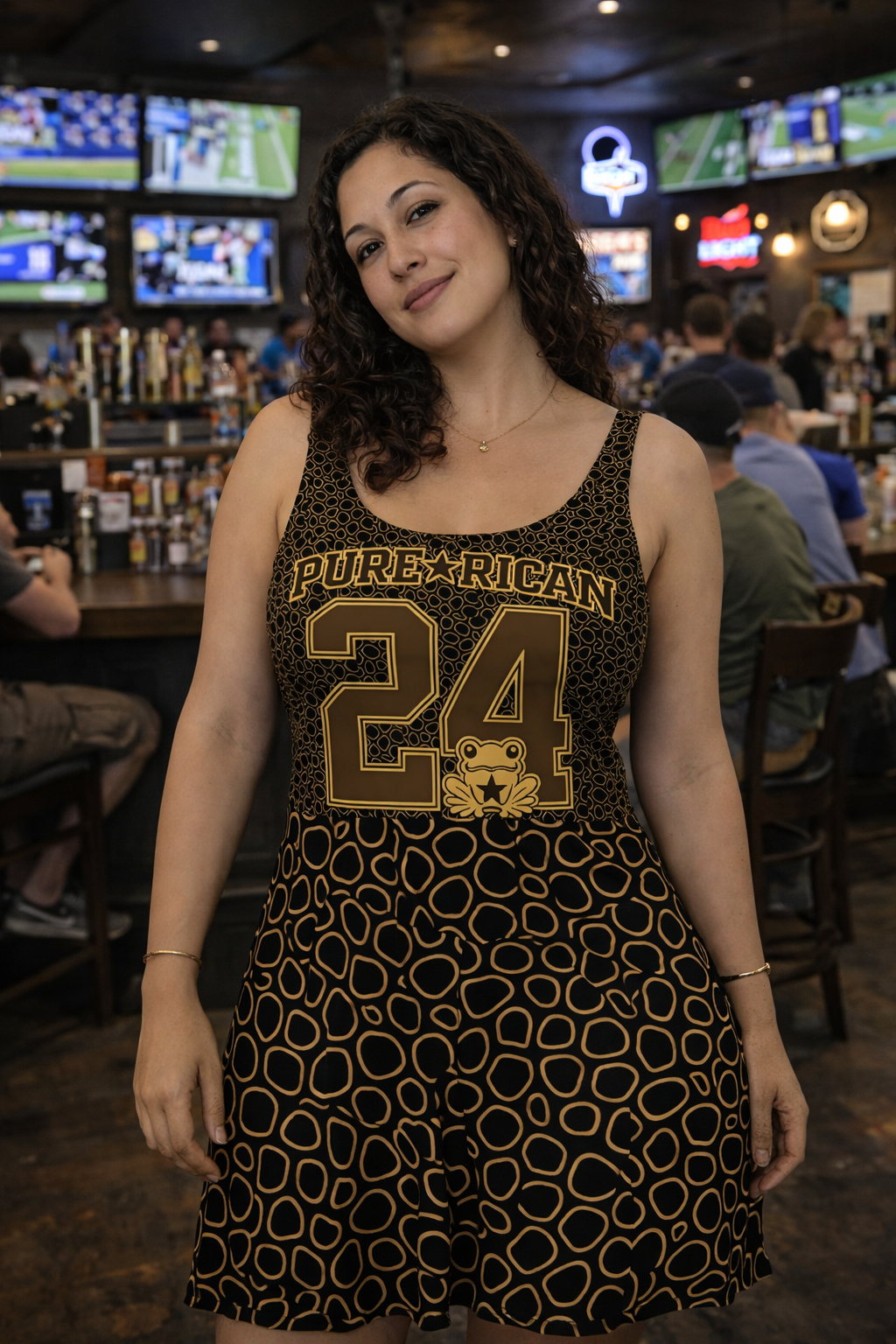 Pure⭐️Rican Oro Sapo Skin Sleeveless Fit & Flare Dress