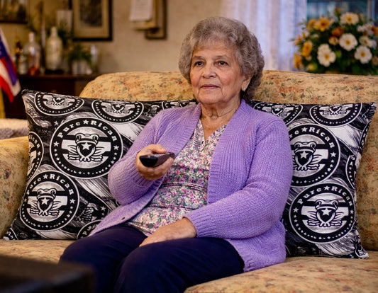 Pure⭐️Rican Sapo Concho Signature Throw Pillow – Black & White Edition