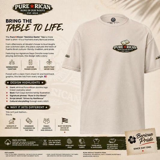 Pure⭐️Rican “Domino Roots” Coquí Family Graphic T-Shirt – Edition