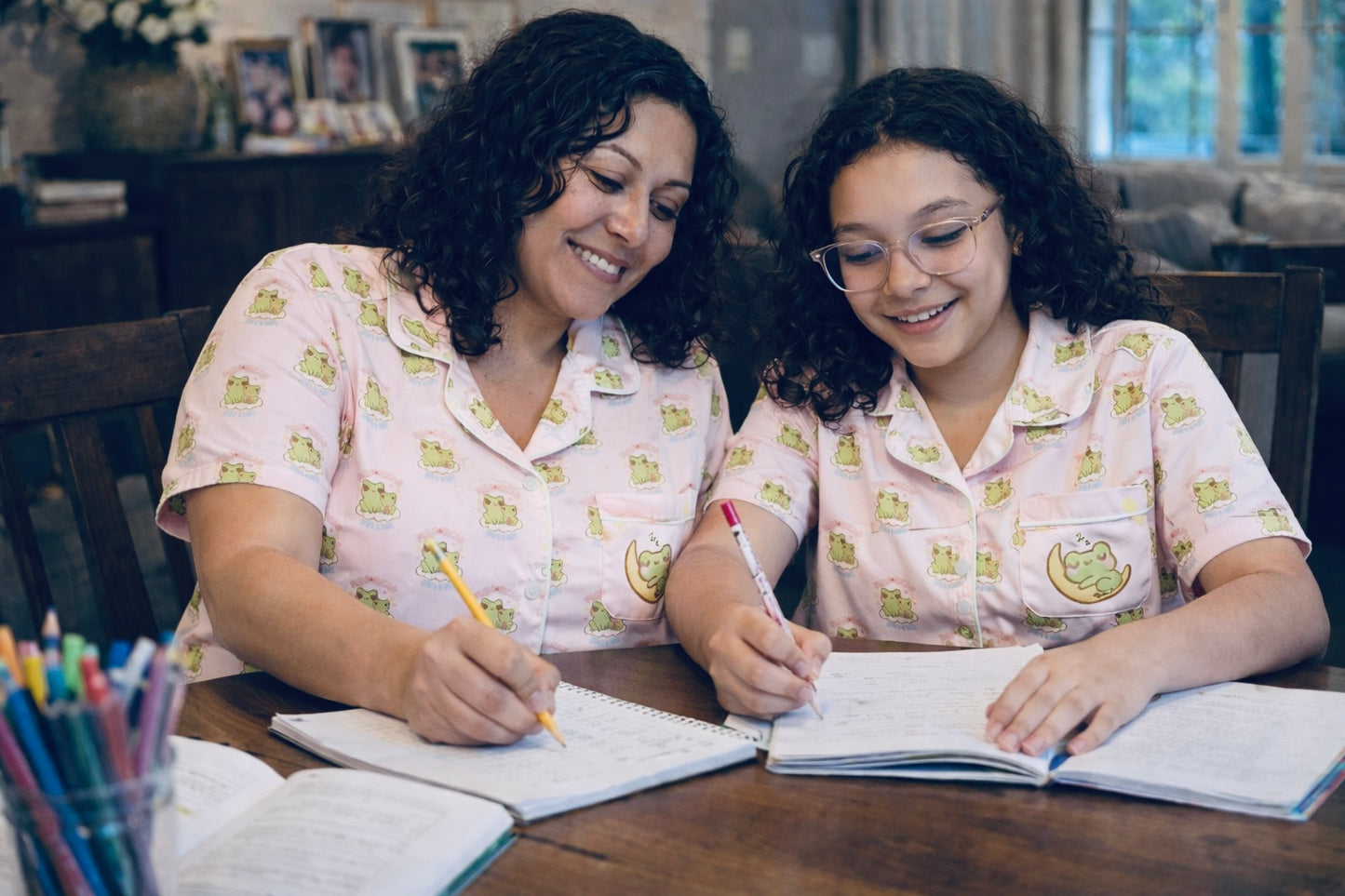 Pure⭐️Rican Mommy & Baby Dreamy All-Over Print Short-Sleeve Pajama Top Edition