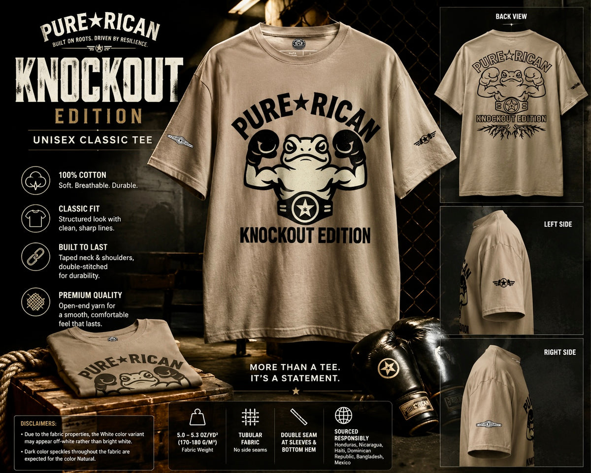 PURE⭐️RICAN Knockout Edition Unisex Classic Tee Built on Roots Collection