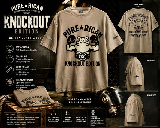 PURE⭐️RICAN Knockout Edition Unisex Classic Tee Built on Roots Collection