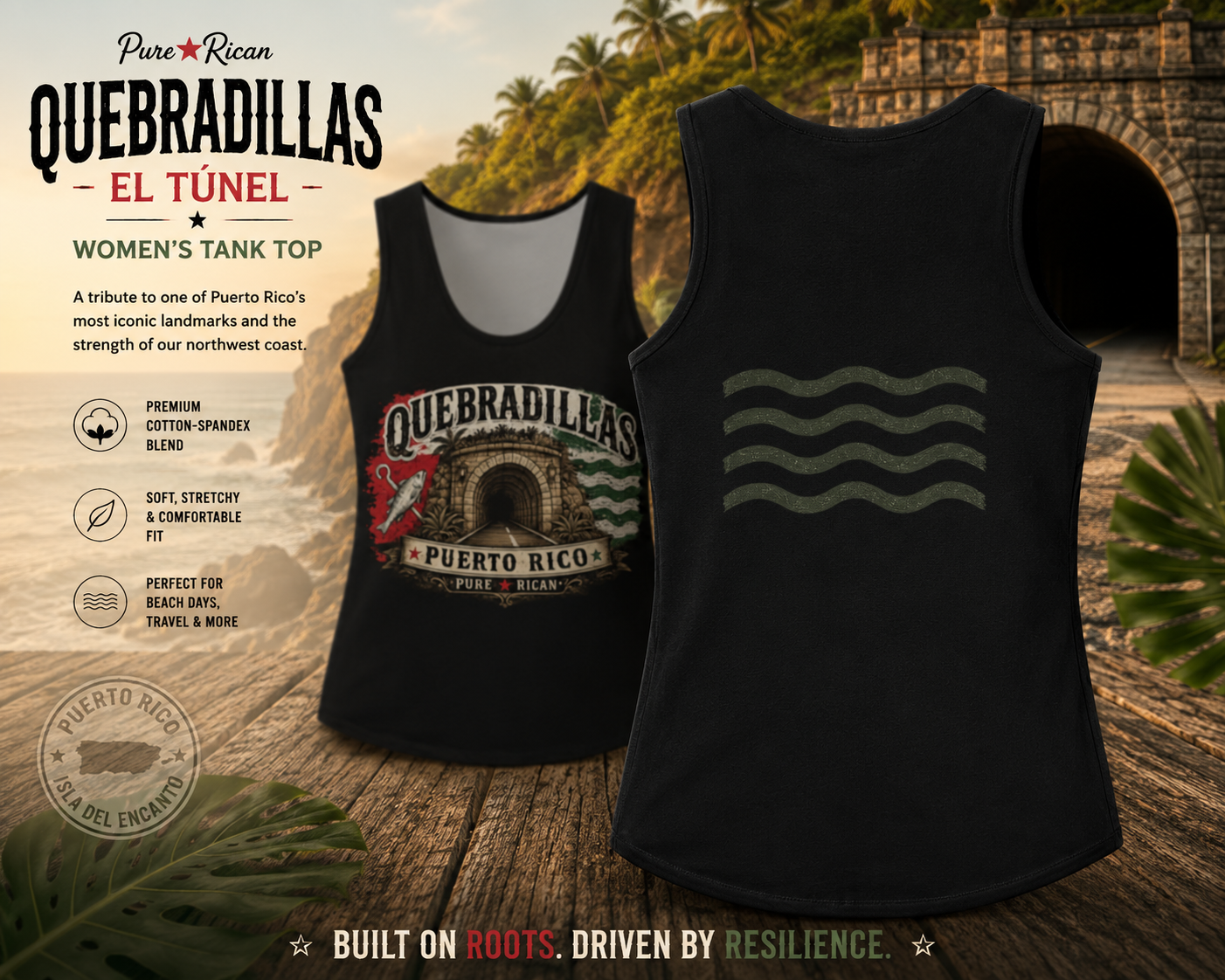 Pure⭐️Rican Quebradillas El Túnel Women’s Tank Top