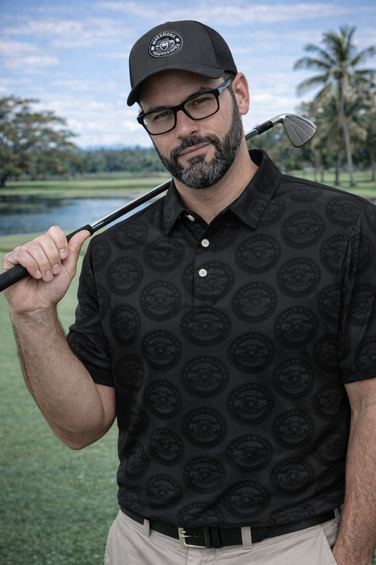 Pure⭐️Rican OG Original Logo All Over Print Men’s slim fit polo