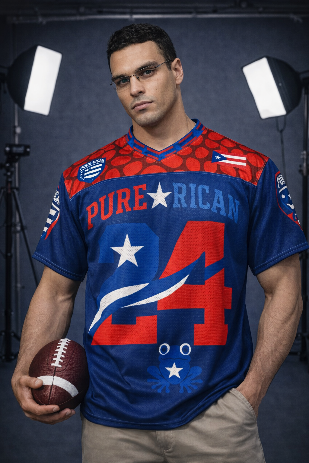 Pure⭐️Rican "La Bandera/Sapo skin" football jersey Edition