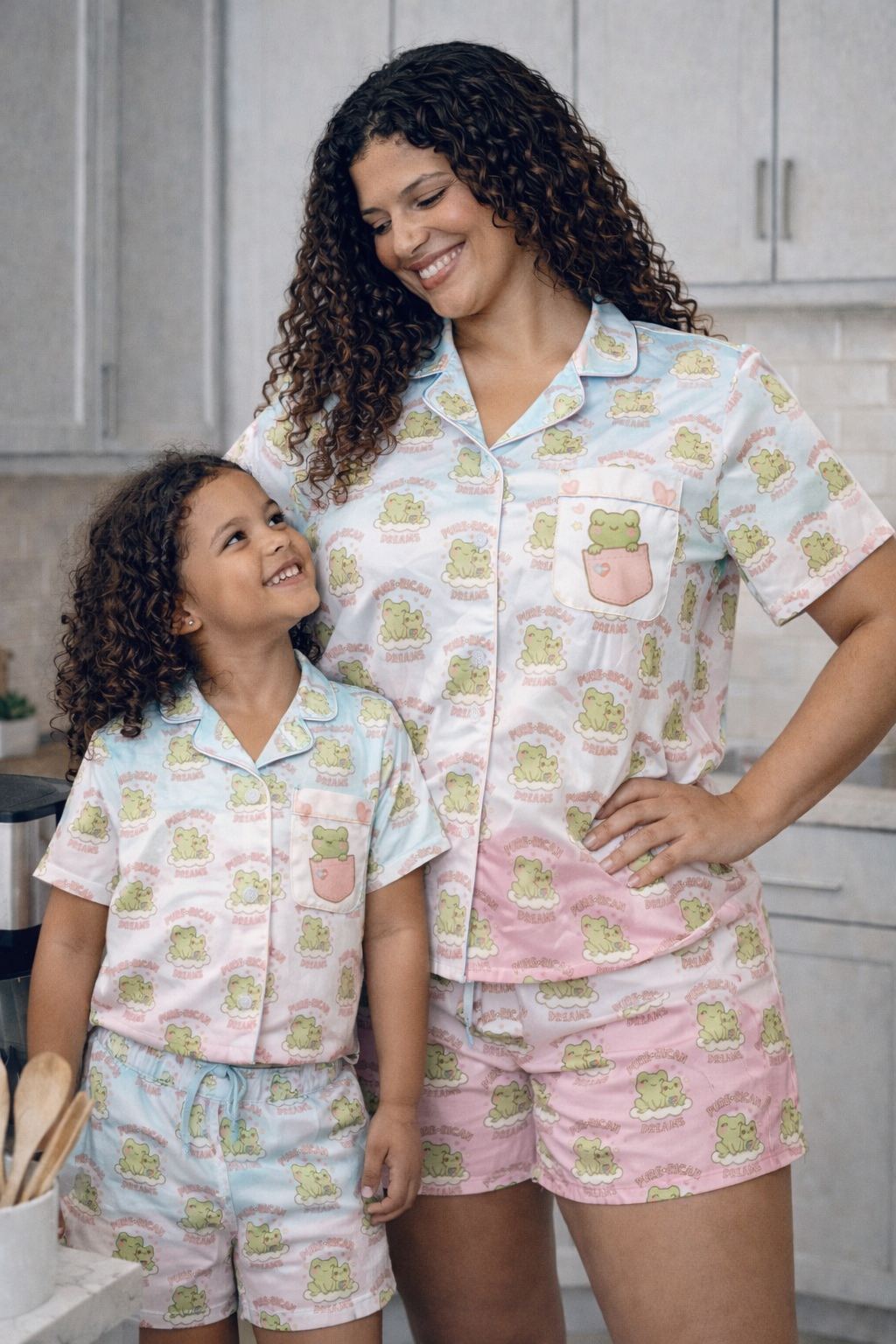 Pure⭐️Rican Mommy and Baby Dreamy All-over print short sleeve pajama top Edition