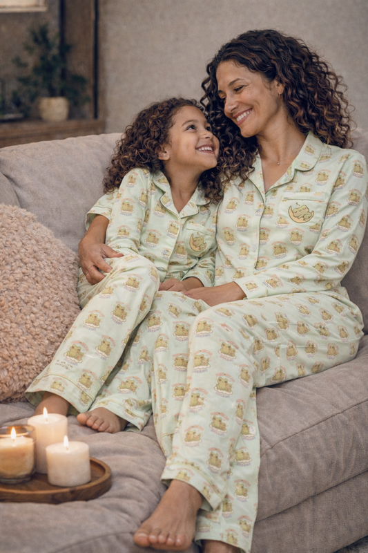 Pure⭐️Rican Mommy & Baby Dreamy Pajama Pants – Women’s Mint Green All-Over Print Edition