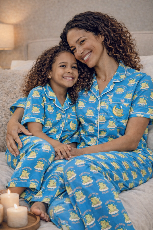 Pure⭐️Rican Mommy & Me Dream Pajama Pants – Sky Satin Blue