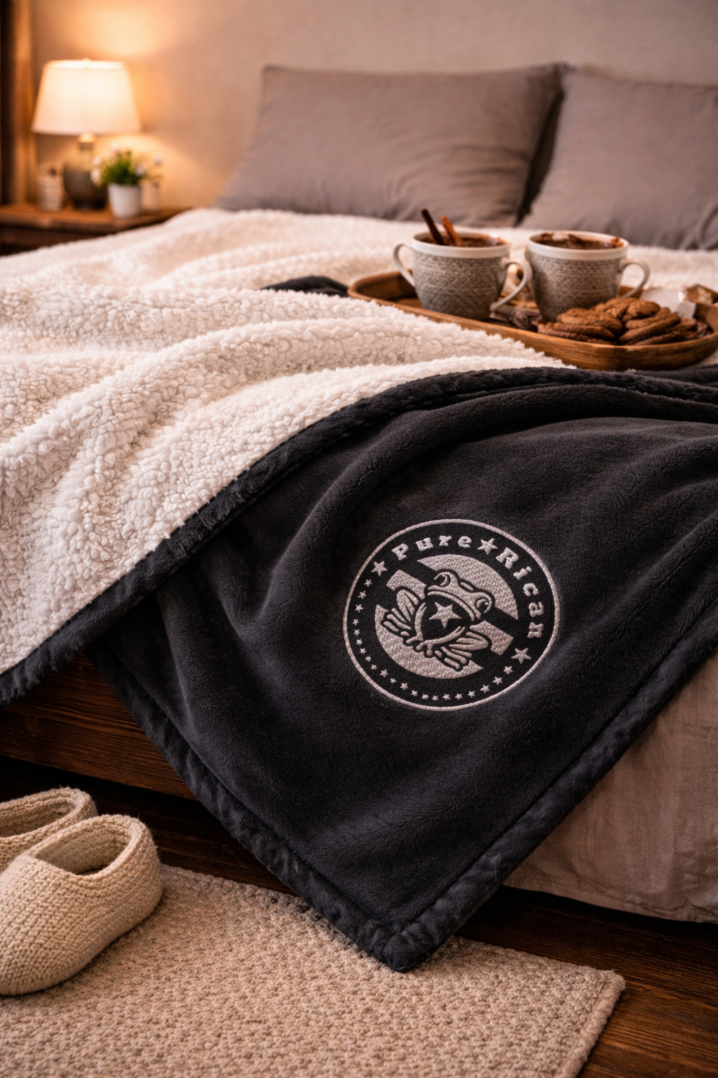 Pure⭐️Rican Premium Sherpa Blanket – Embroidered OG Logo