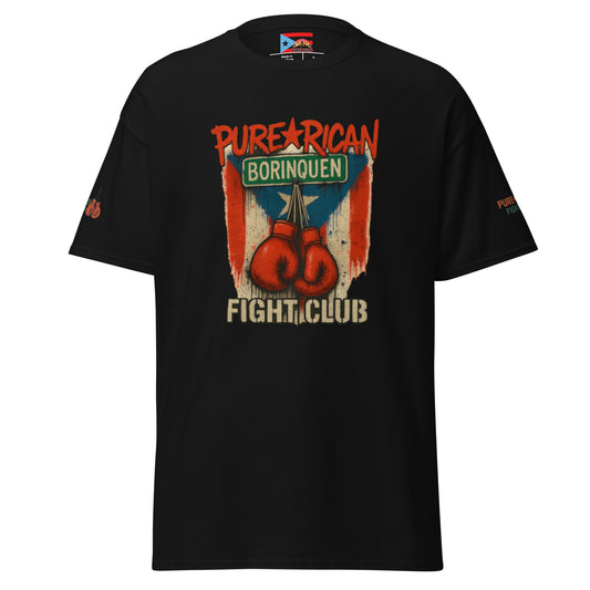 Pure⭐️Rican BorinquéN Fight Club tee front view – Puerto Rican combat streetwear