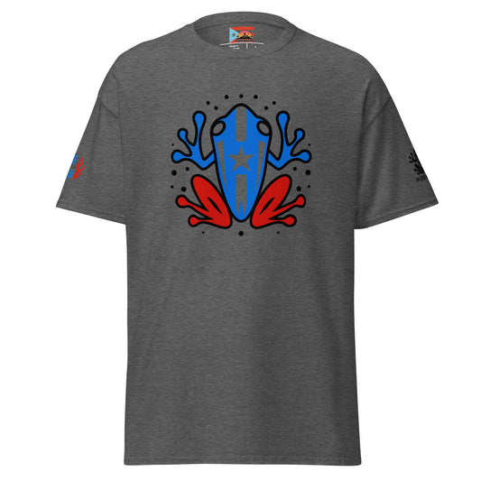 Pure⭐️Rican BorinquéN Spirit Coquí tee front view – Puerto Rican cultural coquí shirt