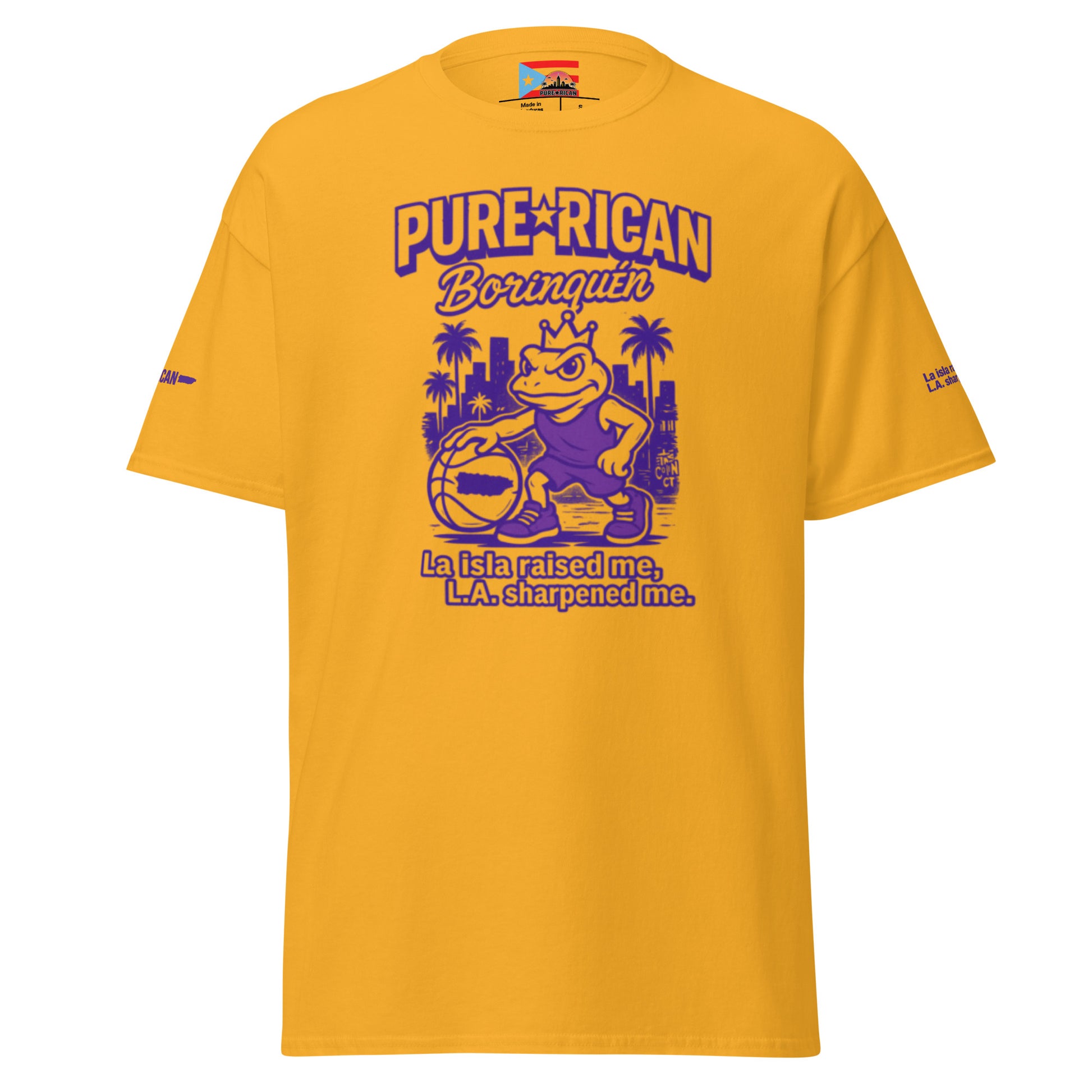 Pure⭐️Rican Born to Ball purple and gold t-shirt – Puerto Rican athletic streetwear
