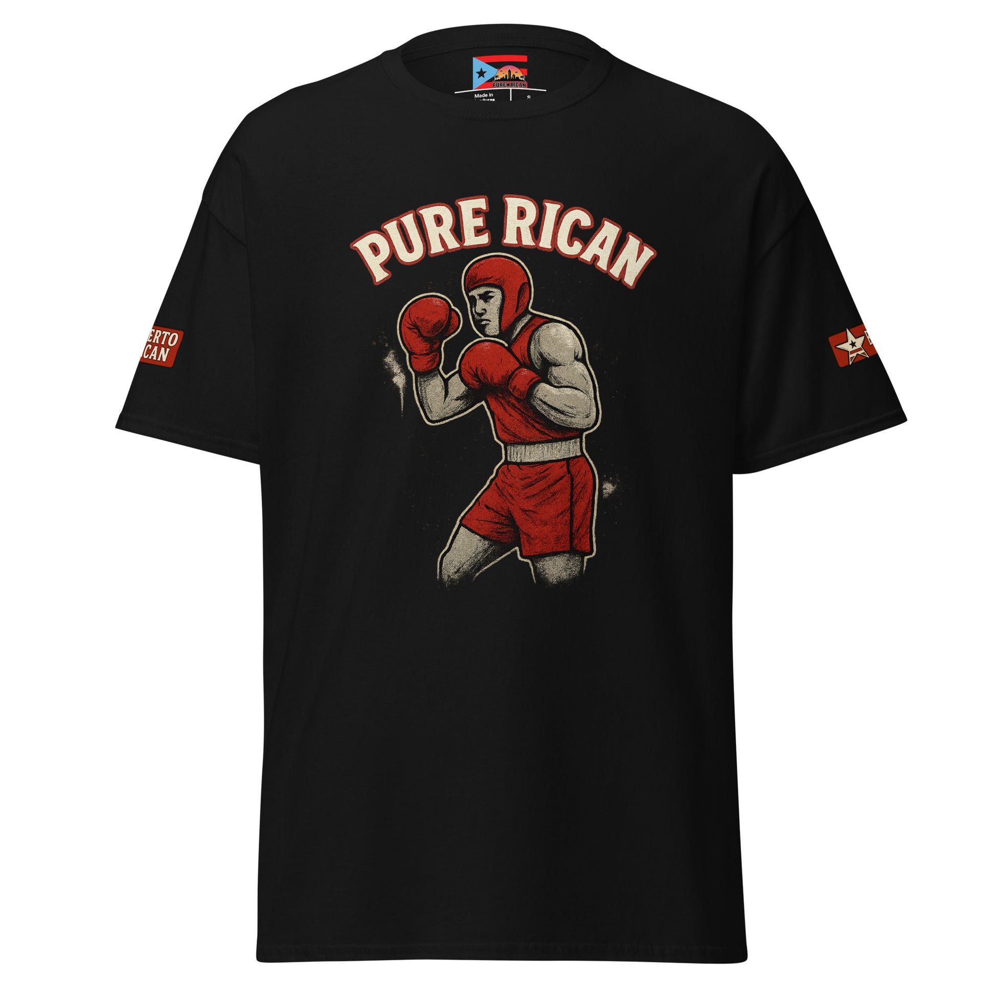 Pure⭐️Rican Boxing Classic tee front view – Puerto Rican boxing streetwear