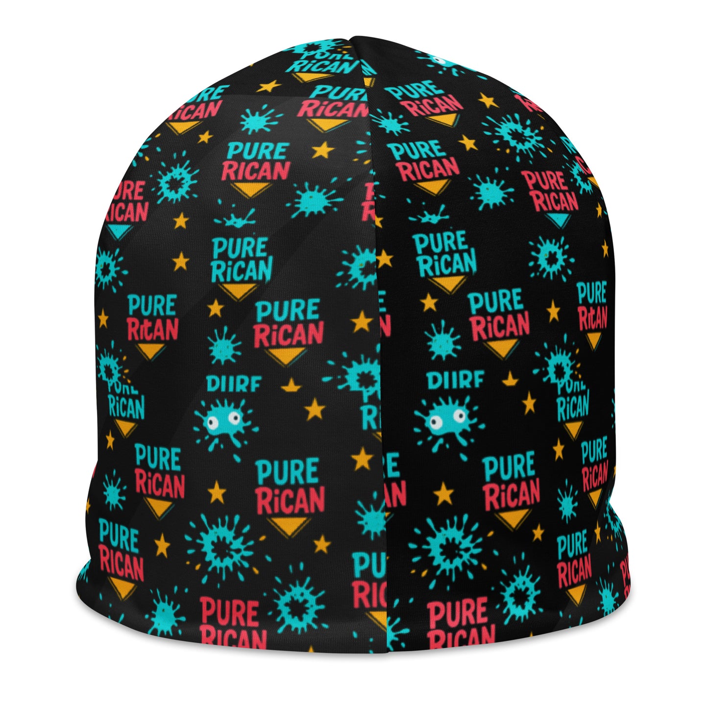 Pure⭐️Rican Color Burst beanie side angle – vibrant island-style winter hat