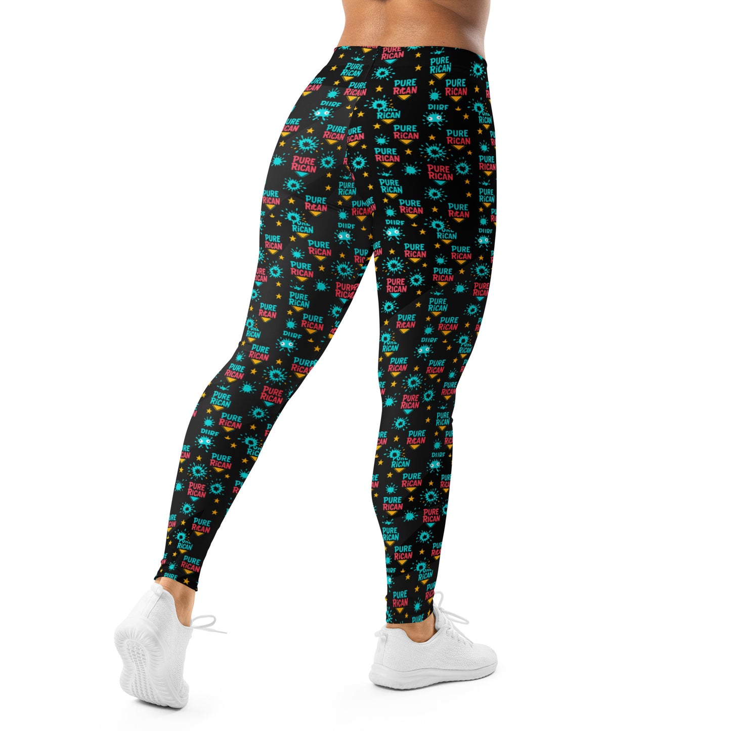 Pure⭐️Rican Color Burst leggings back view – Puerto Rican all over print leggings