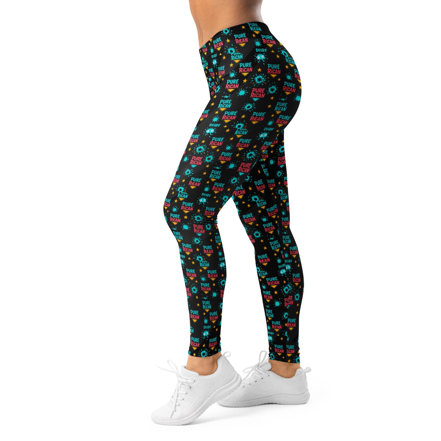Pure⭐️Rican Color Burst leggings left side view – colorful athletic leggings