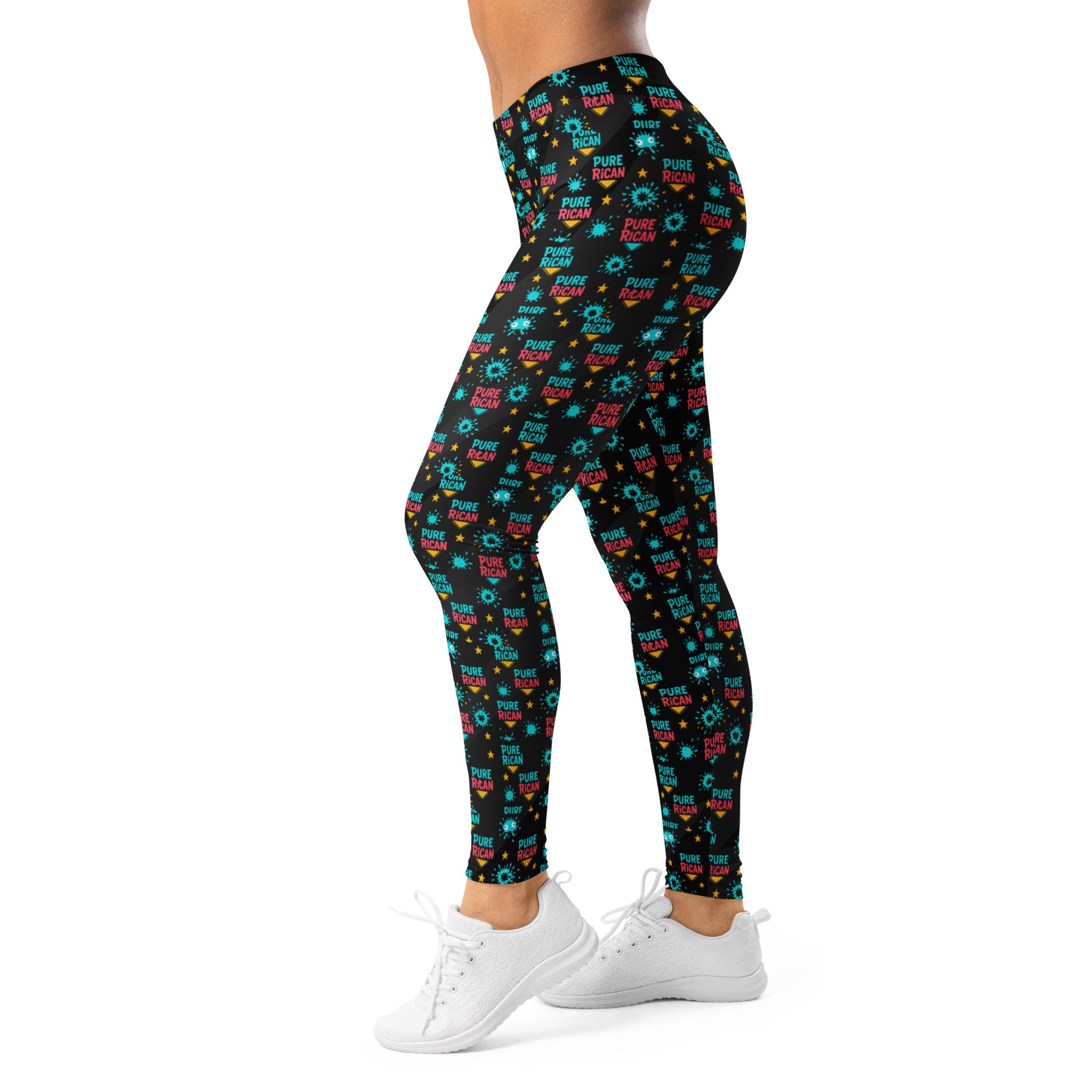 Pure⭐️Rican Color Burst leggings left side view – colorful athletic leggings
