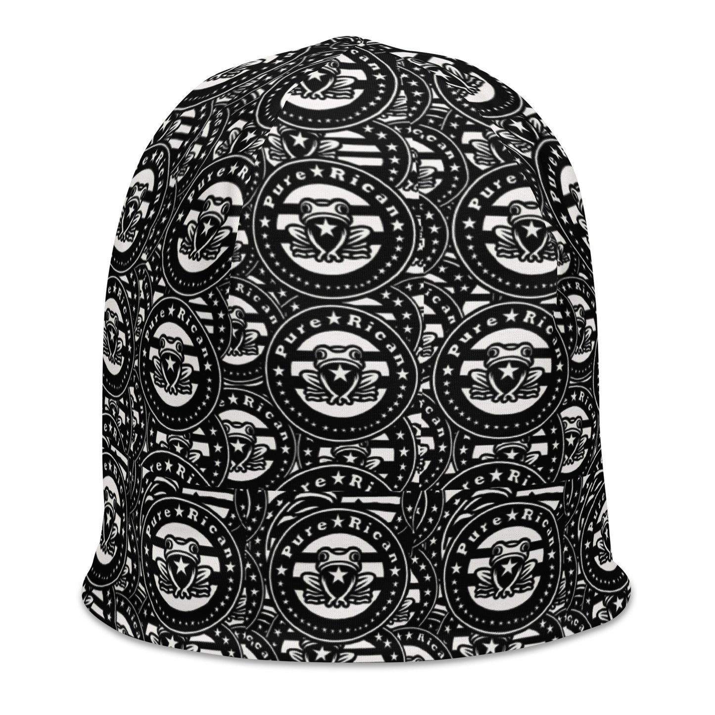 Pure⭐️Rican Cultura knit beanie back view – BorinquéN culture winter hat