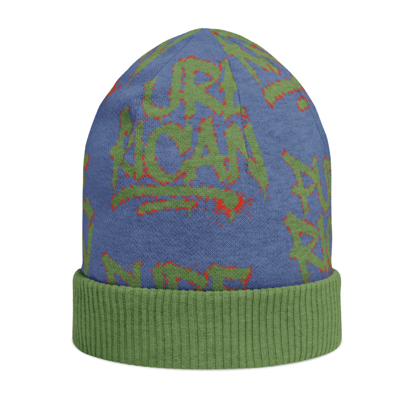 Pure⭐️Rican Forest Drip knitted texture close-up – drip pattern beanie detail