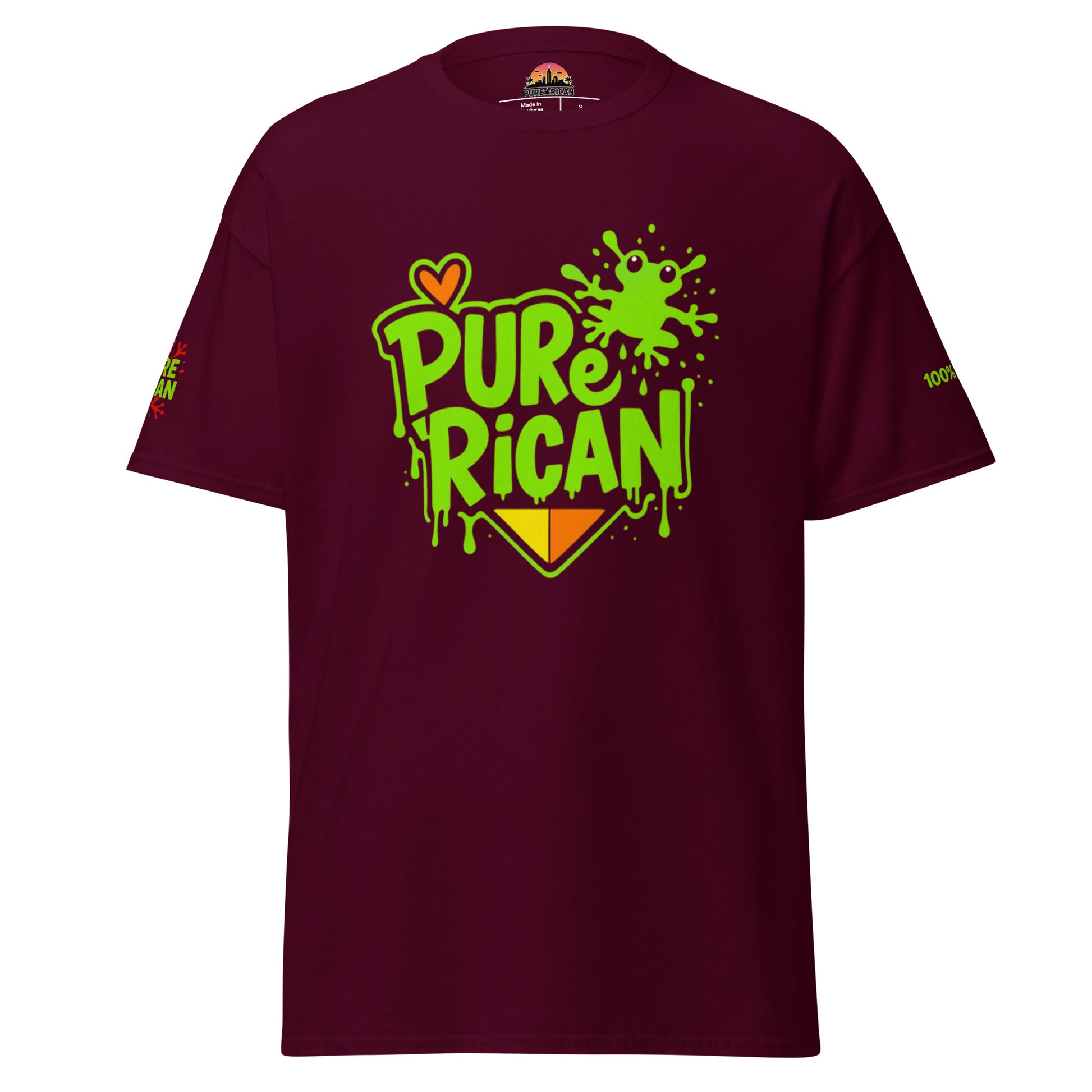 Pure⭐️Rican Graffiti Love Coquí tee front view – Puerto Rican graffiti streetwear