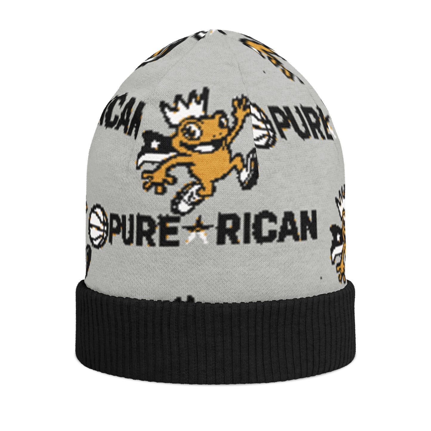 Pure⭐️Rican Hoops King knitted texture close-up – hoops design beanie detail