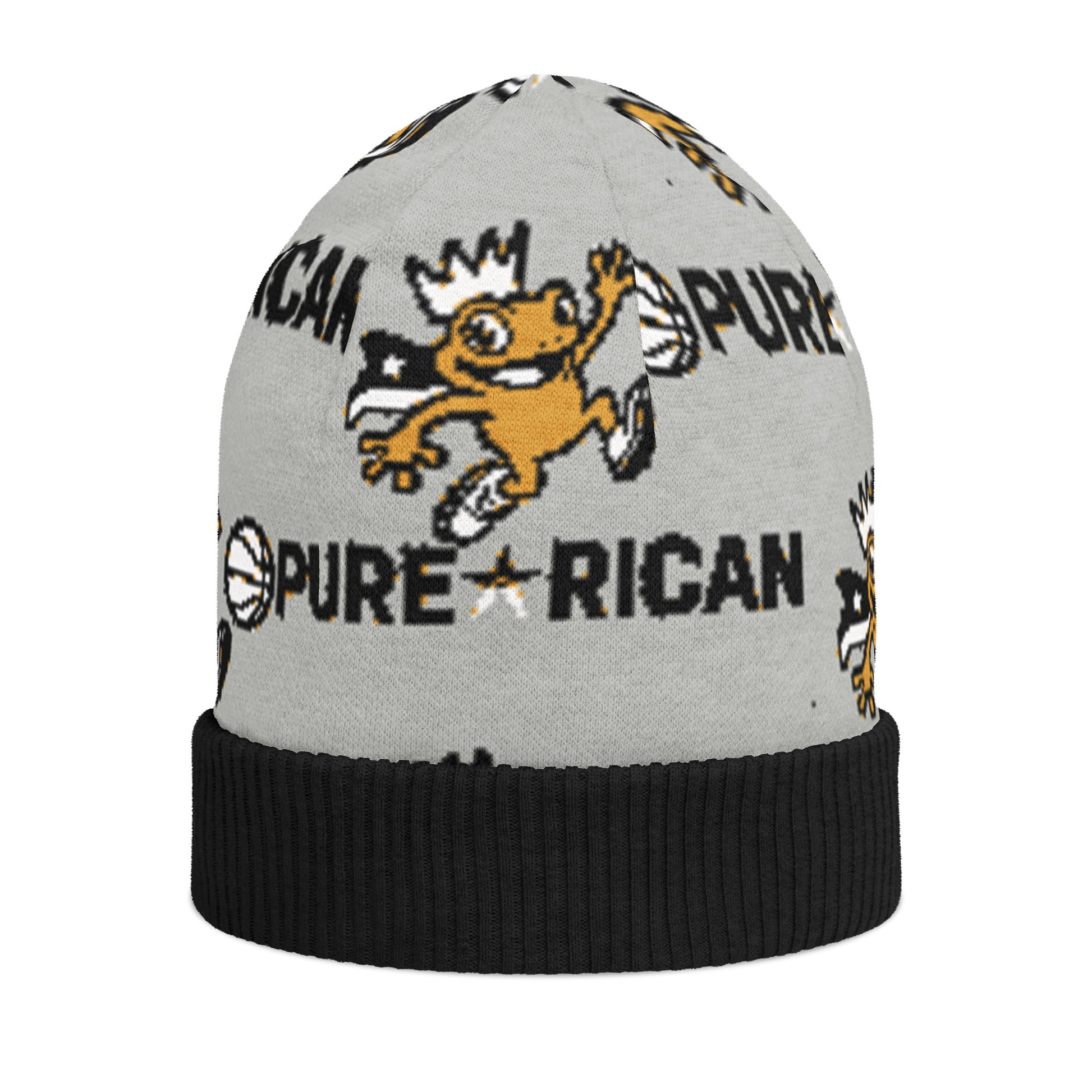 Pure⭐️Rican Hoops King knitted texture close-up – hoops design beanie detail