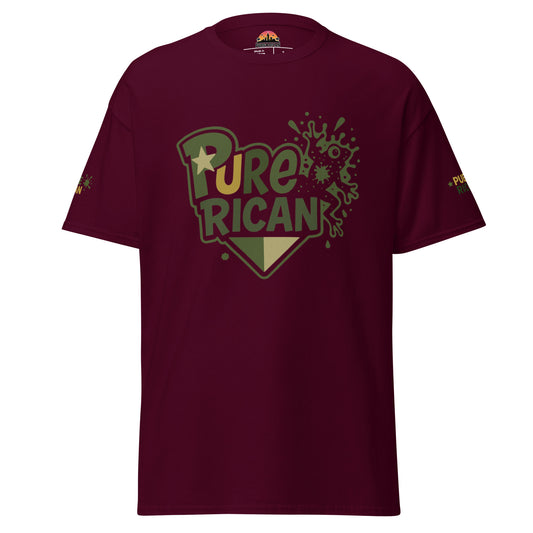 Pure⭐️Rican Jungle Camo Splash tee front view – Puerto Rican camo streetwear