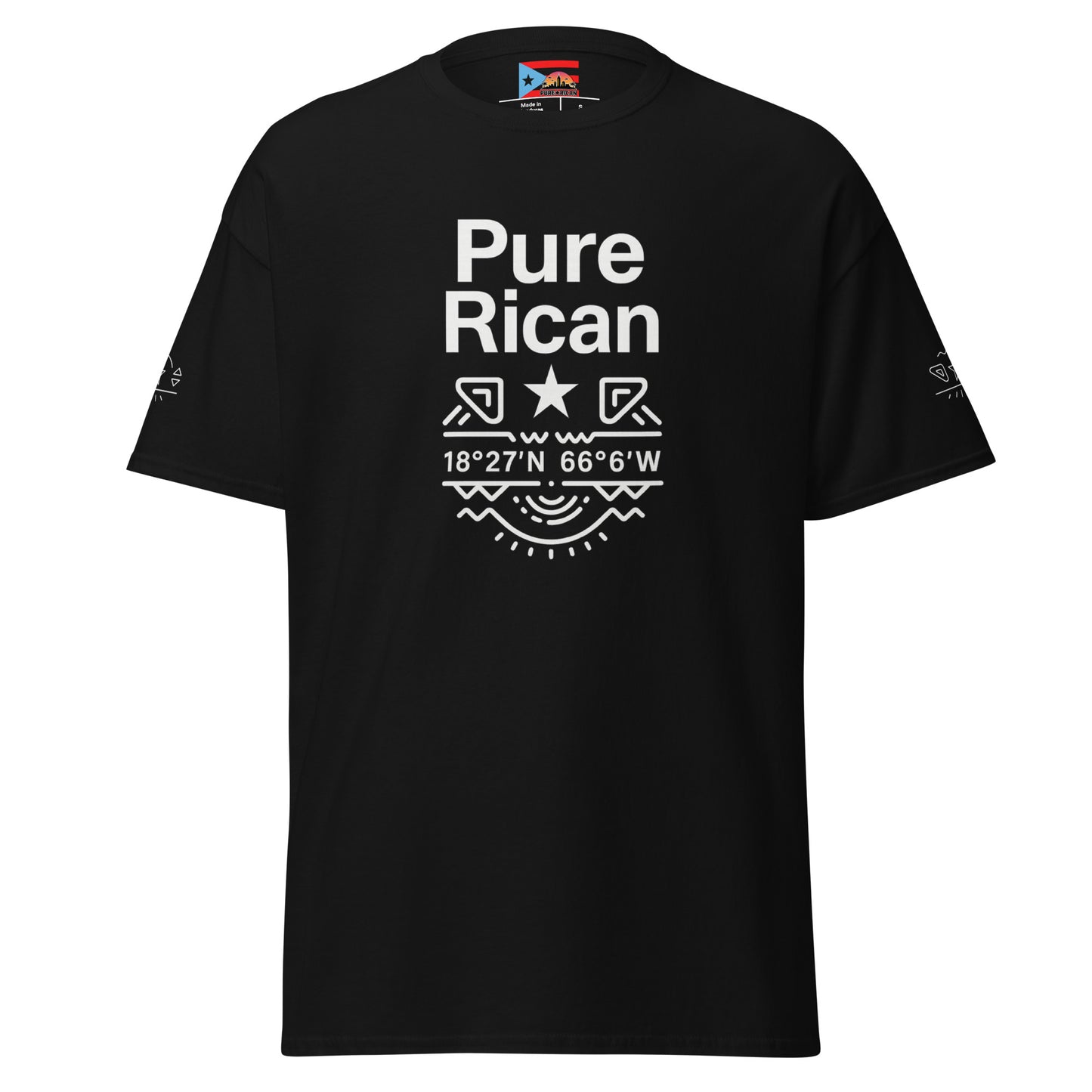 Pure⭐️Rican Latitude, Altitude tee front view – Puerto Rican lifestyle elevation shirt
