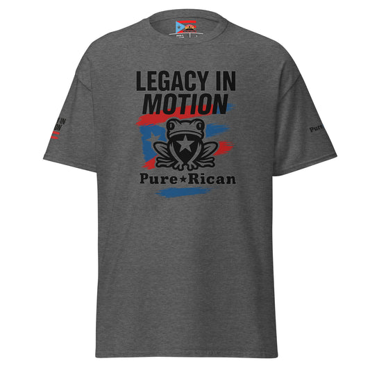Pure⭐️Rican Legacy in Motion tee front view – Puerto Rican heritage lifestyle shirt