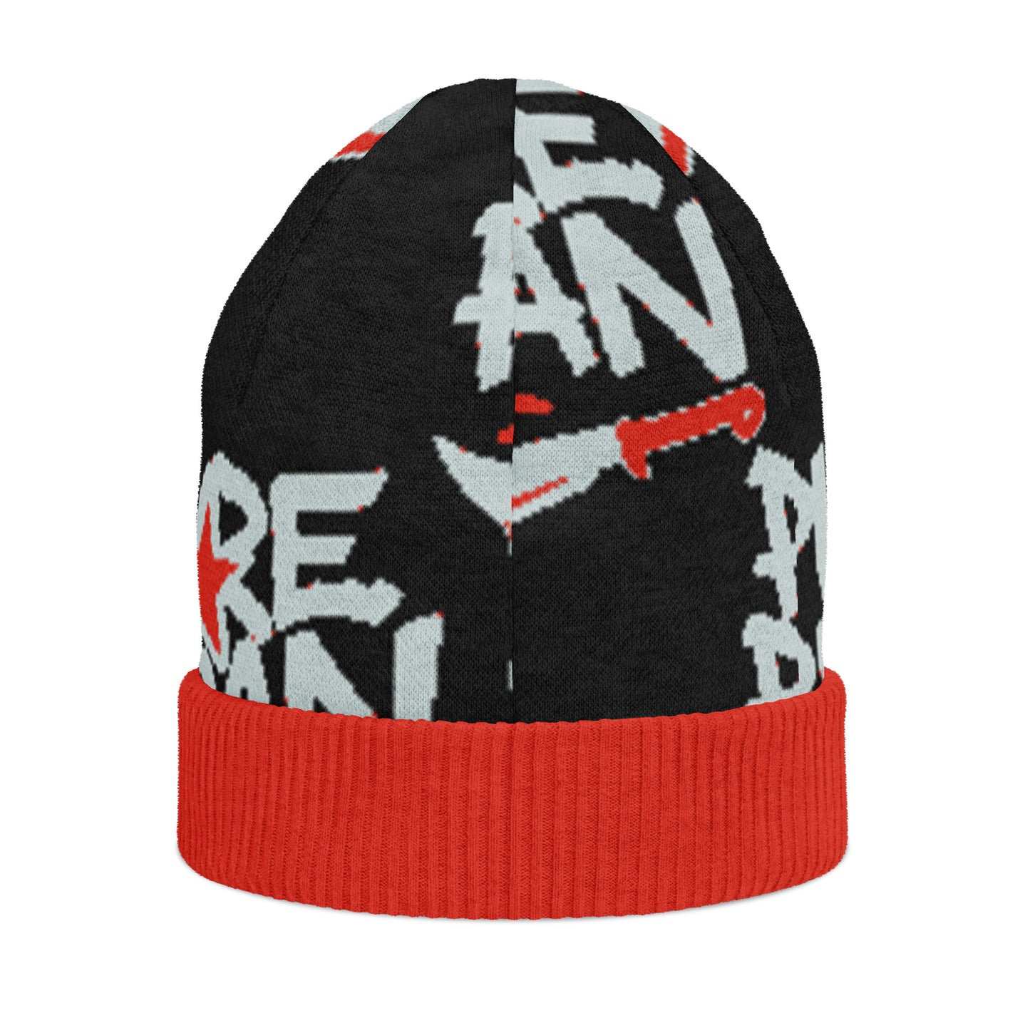 Pure⭐️Rican Machete Drip knitted beanie side angle – island streetwear drip beanie