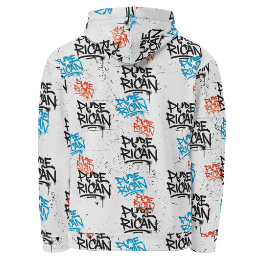 Pure⭐️Rican Multicolor Tag hoodie back view – BorinquéN streetwear design