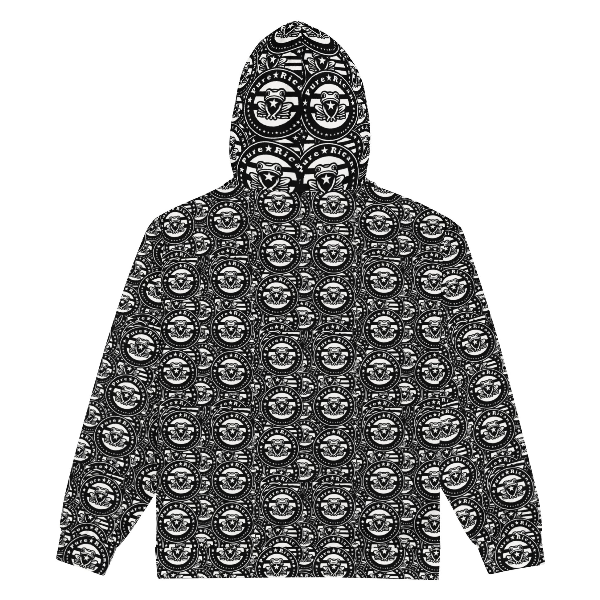 Pure⭐️Rican OG Seal Muraled zip hoodie back view – cultural mural artwork hoodie