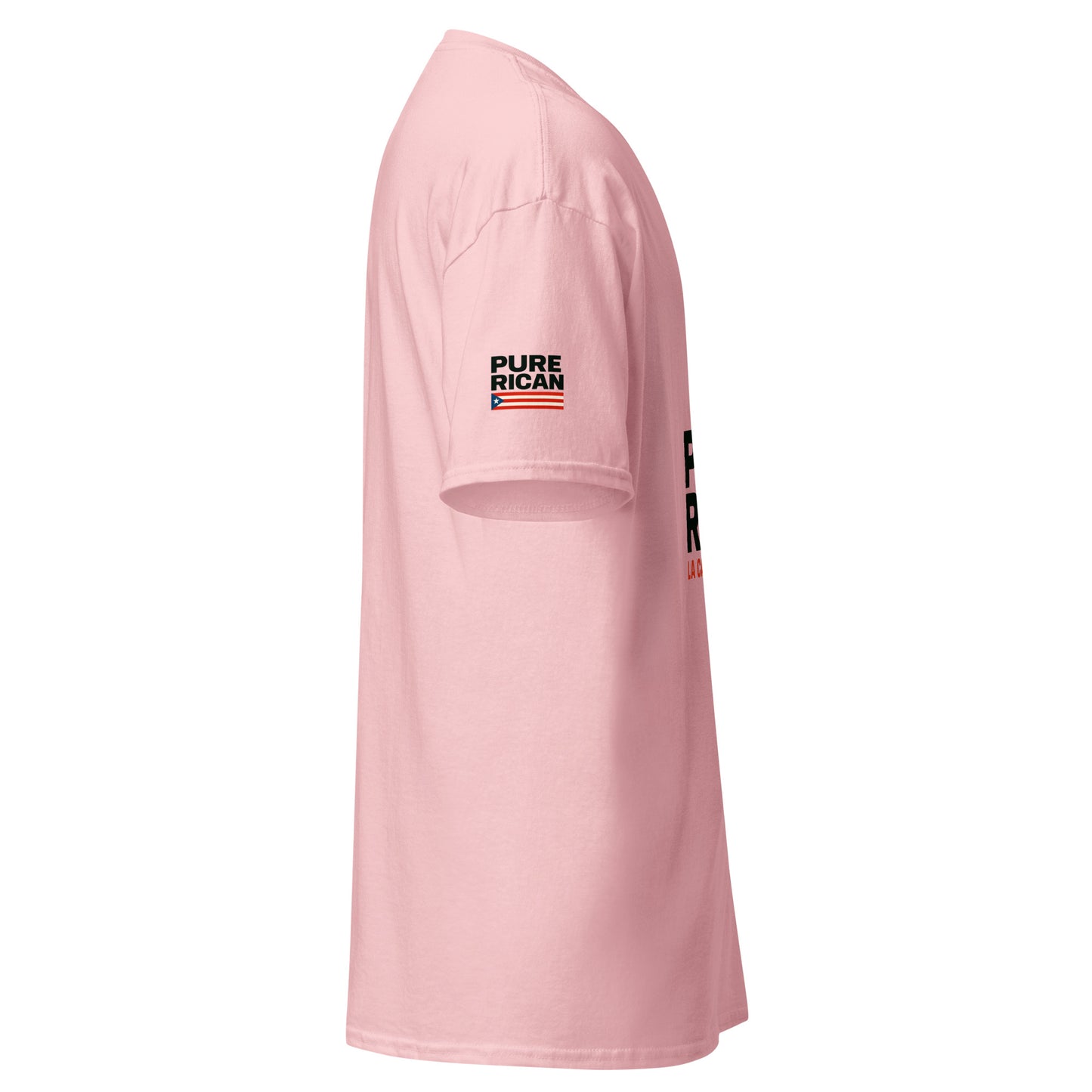 Pure⭐️Rican People’s Face – PR Flag tee right side angle – island pride graphic tee