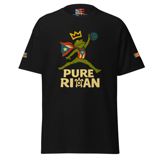 Pure⭐️Rican Puro Boriqua Jump tee front view – Puerto Rican athletic shirt