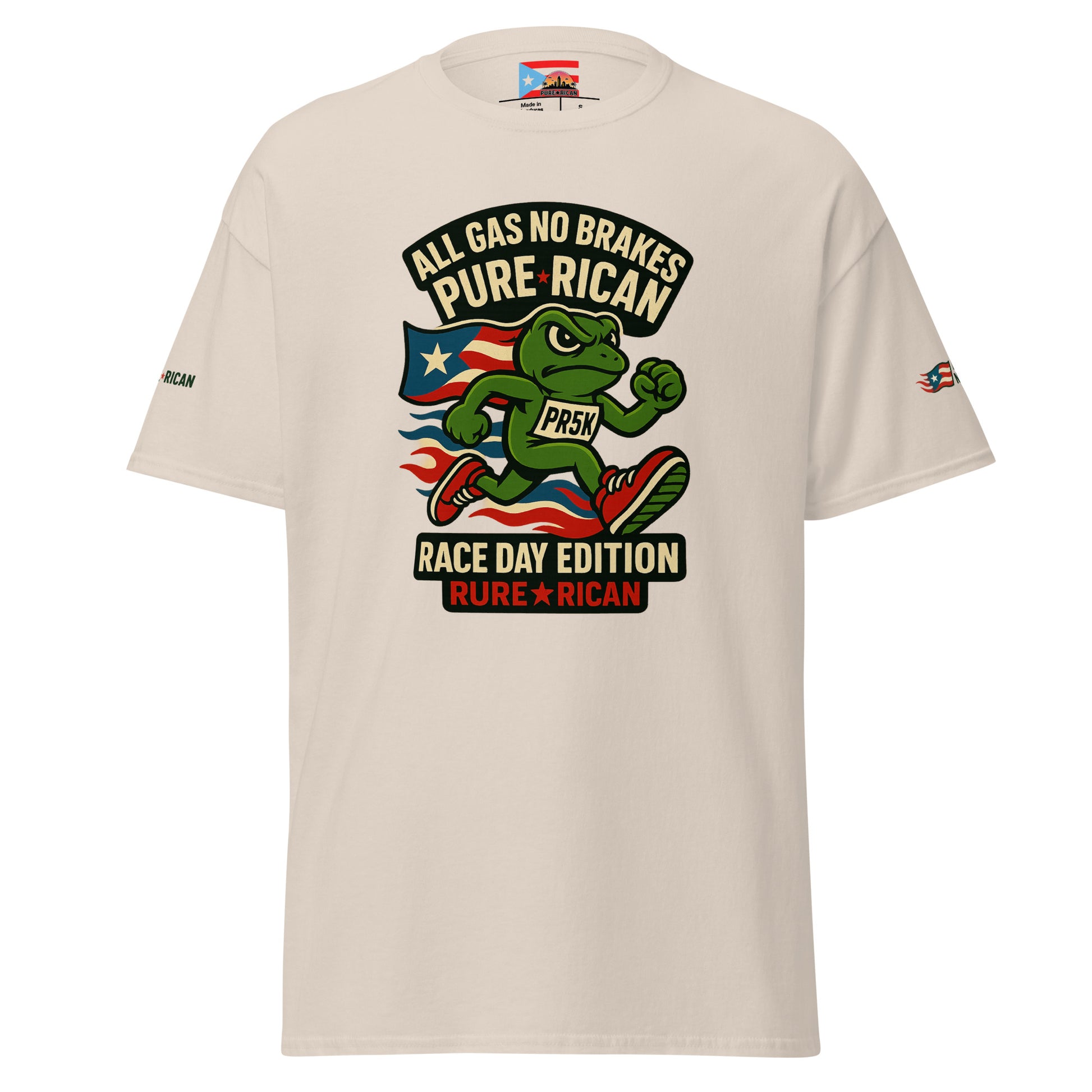 Pure⭐️Rican Race Day tee front view – Puerto Rican running shirt