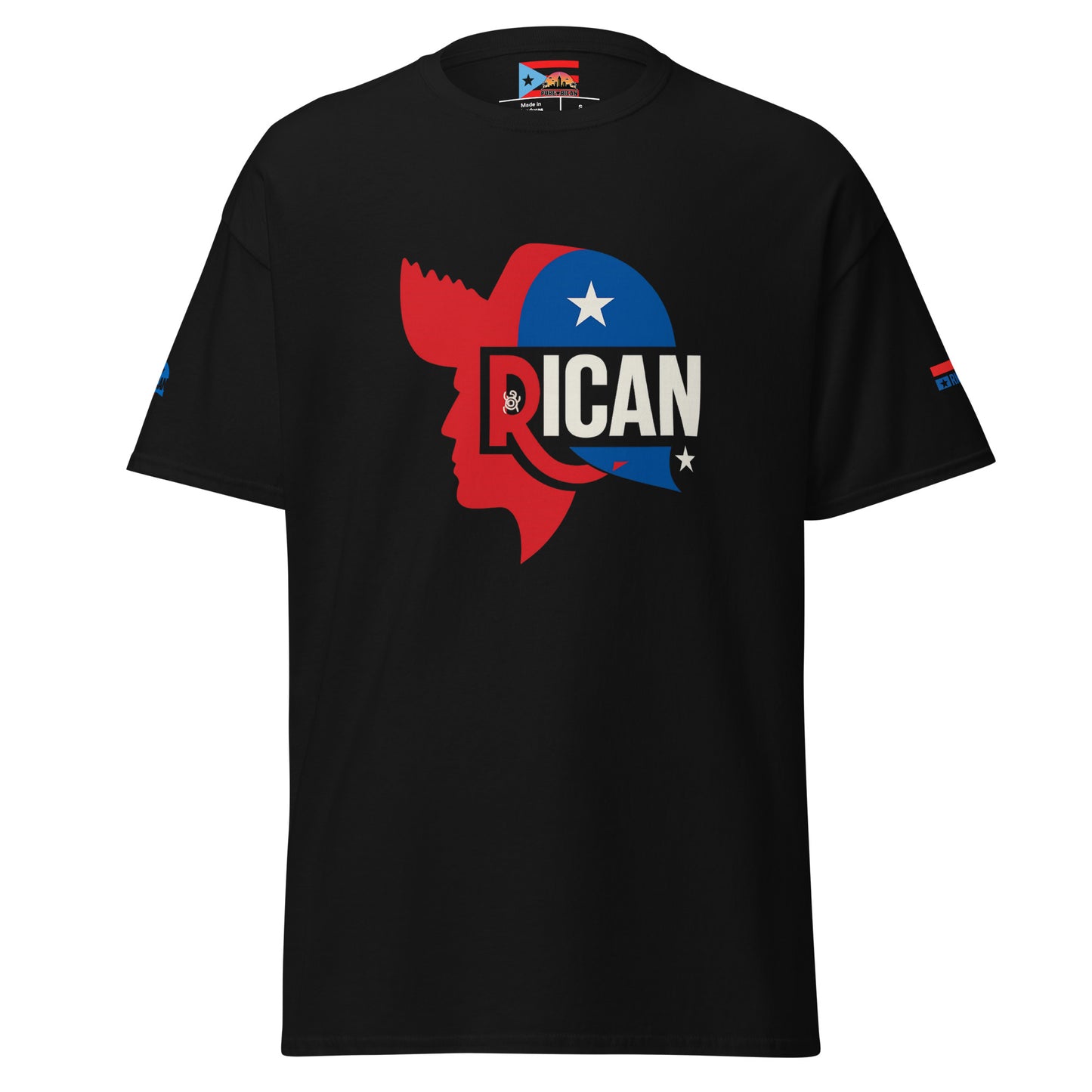 Pure⭐️Rican Split Identity Boricua tee front view – Puerto Rican cultural identity design