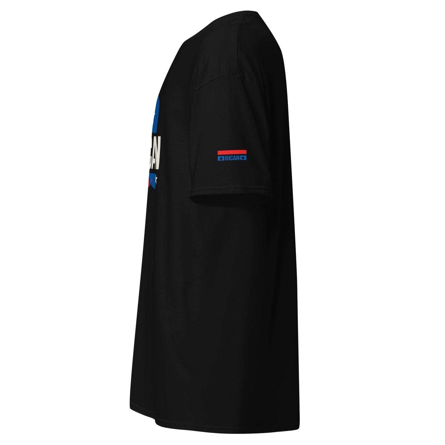 Pure⭐️Rican Split Identity Boricua tee left side angle – Puerto Rican identity apparel