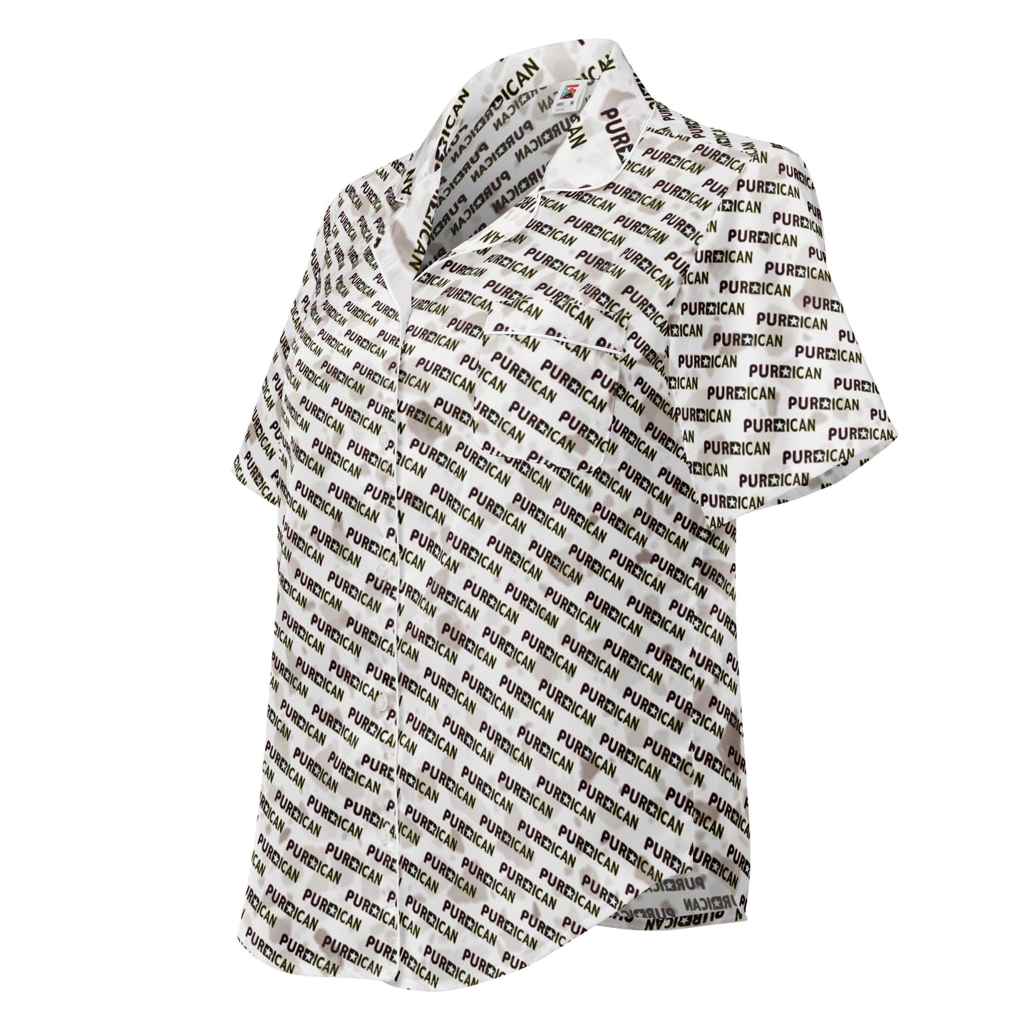 Pure⭐️Rican cultural all-over print short sleeve button-up shirt with Puro Boricua pattern