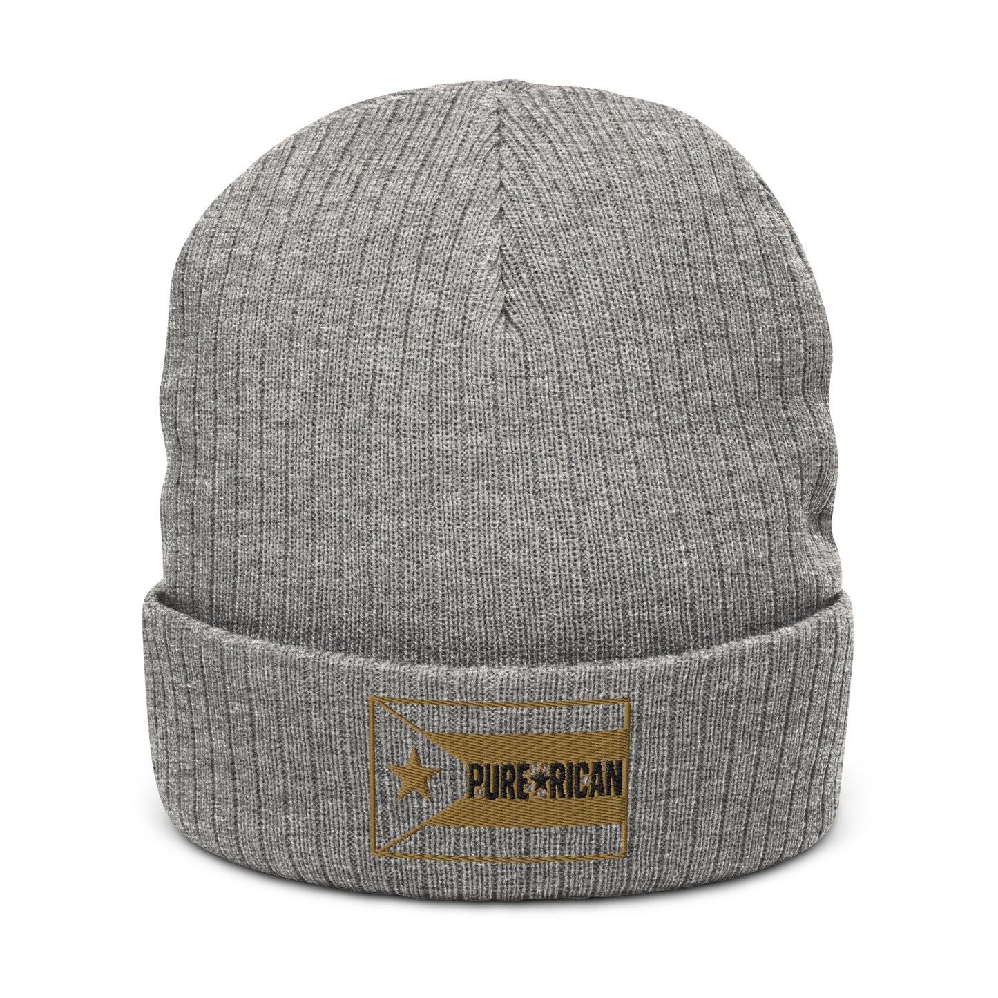 Pure⭐️Rican golden ribbed classic beanie – Puerto Rican winter hat