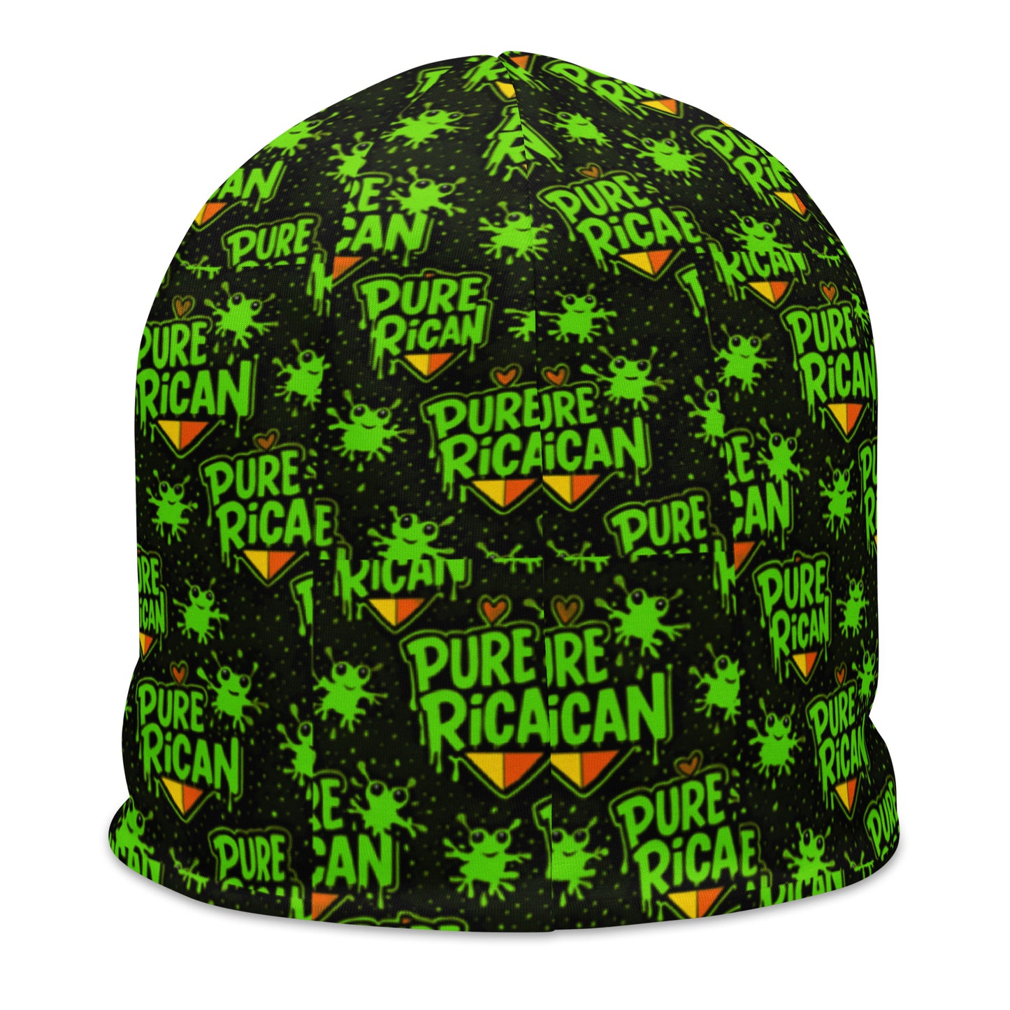 Pure⭐️Rican graffiti Love Coquí beanie side angle – BorinquéN graffiti streetwear beanie