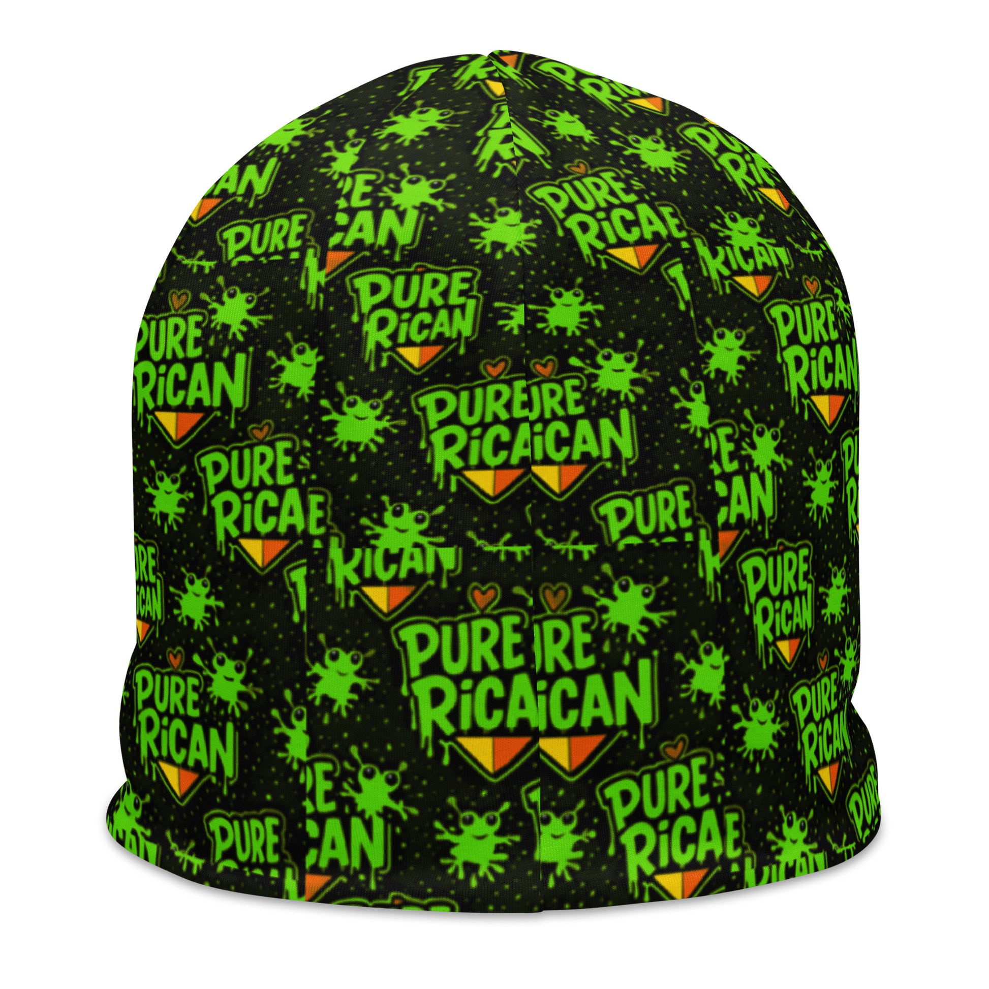 Pure⭐️Rican graffiti Love Coquí beanie side angle – BorinquéN graffiti streetwear beanie