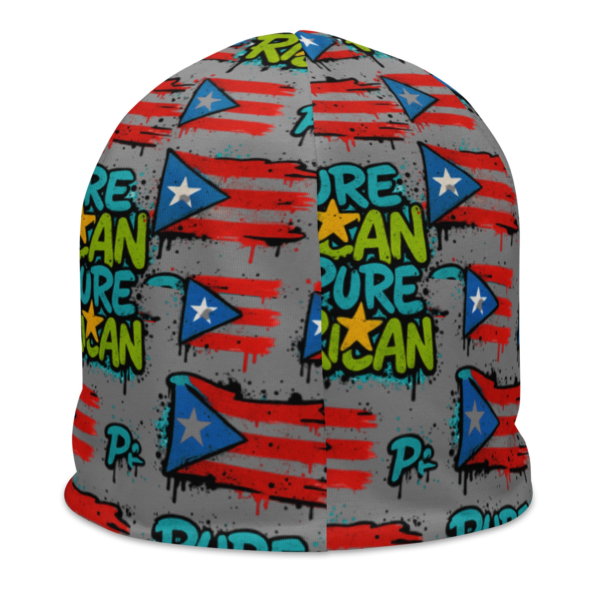 Pure⭐️Rican graffiti Sapo beanie side angle – BorinquéN streetwear beanie