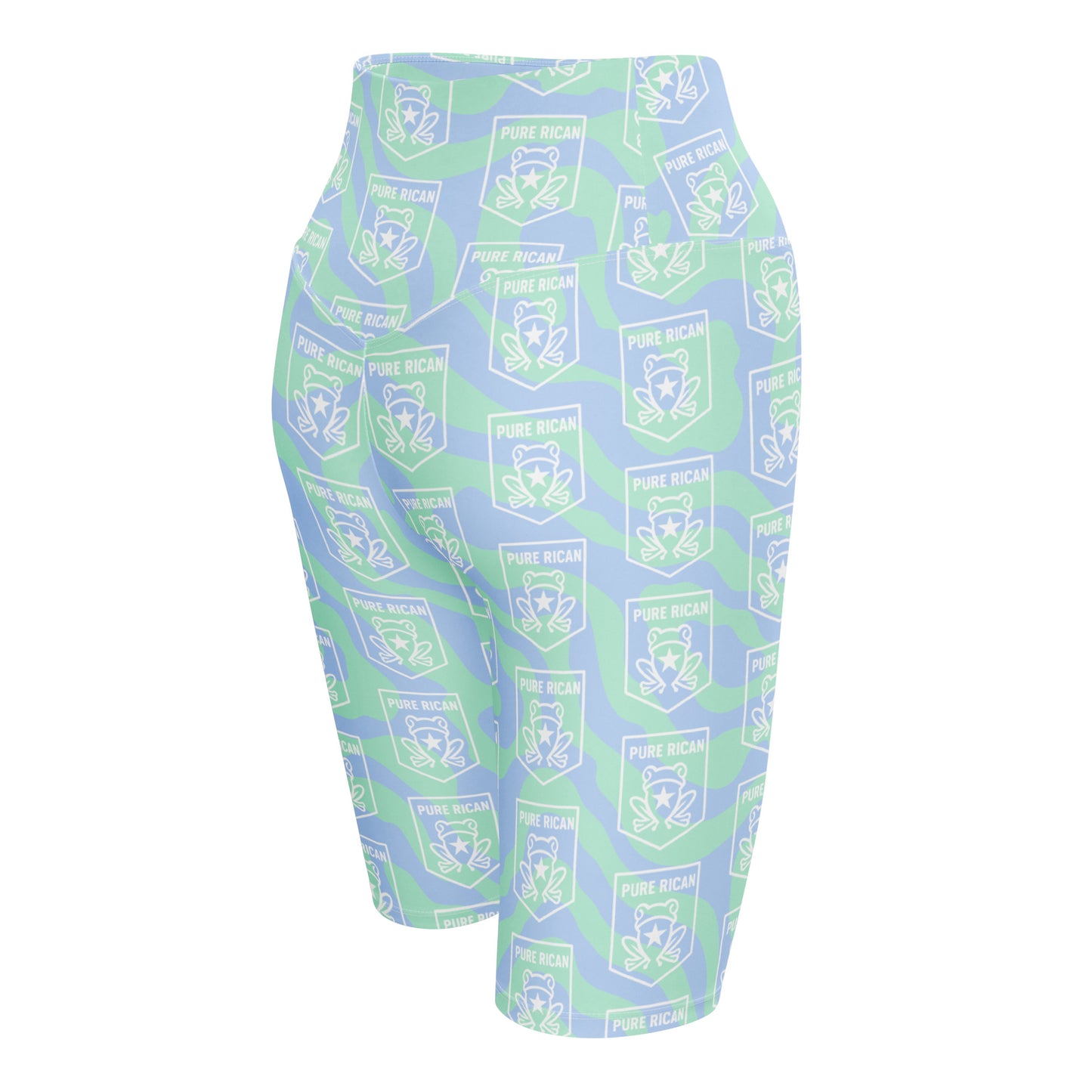 Pure⭐️Rican performance biker shorts back view – BorinquéN fitness wear