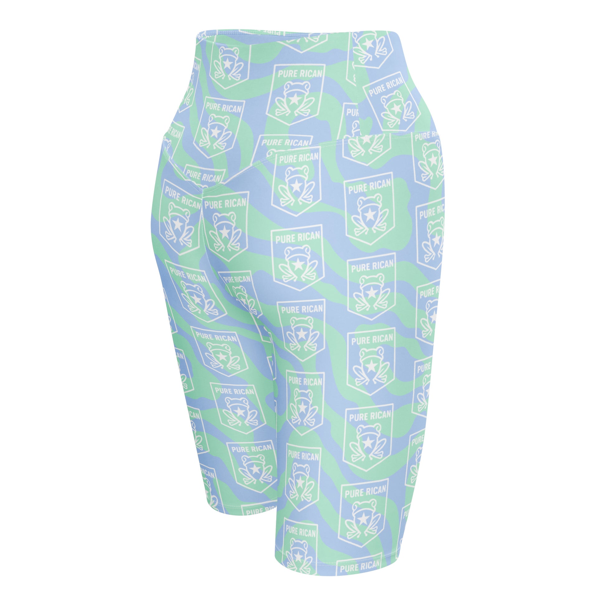 Pure⭐️Rican performance biker shorts back view – BorinquéN fitness wear