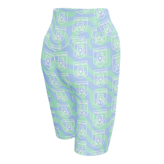 Pure⭐️Rican performance biker shorts back view – BorinquéN fitness wear