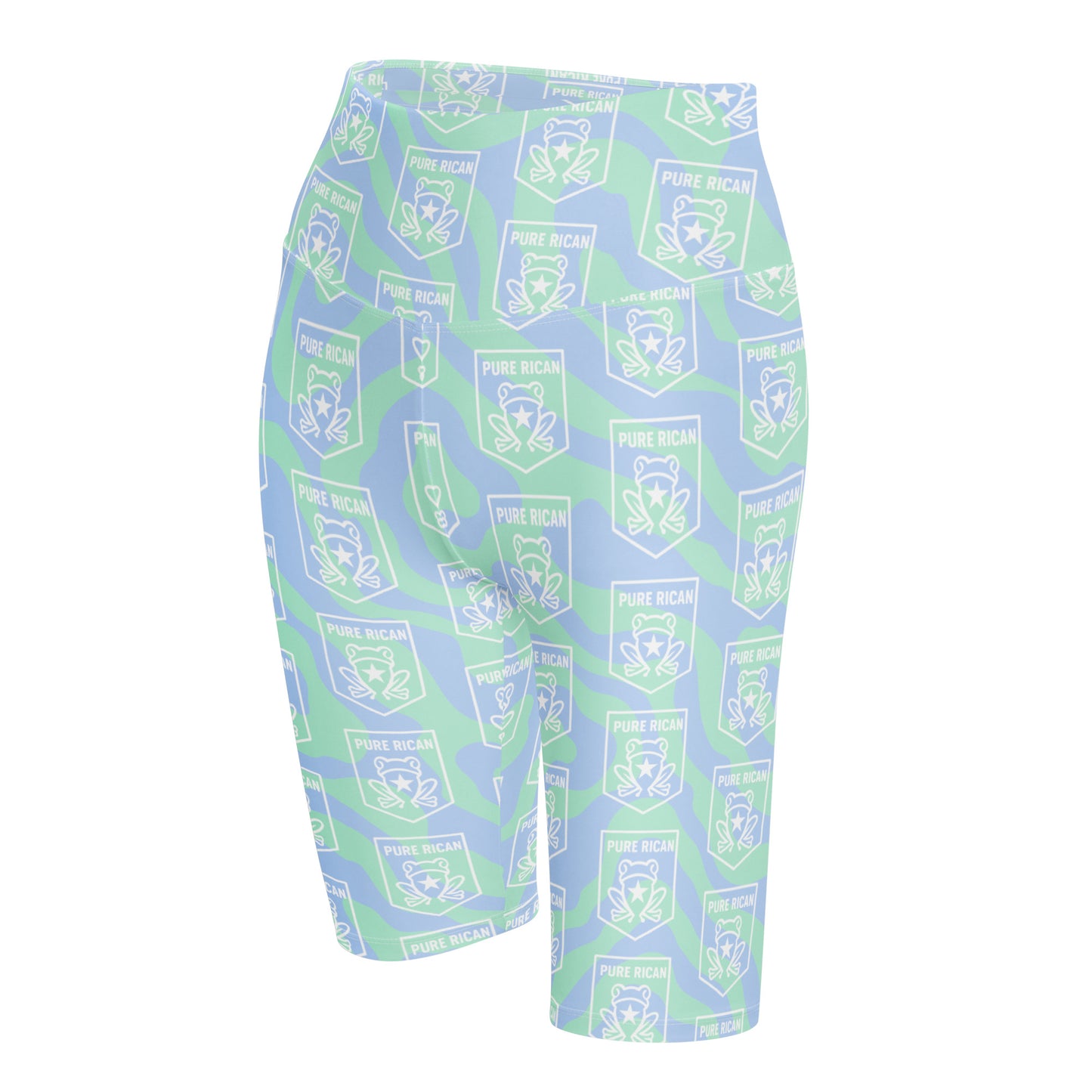 Pure⭐️Rican performance biker shorts front view – women’s athletic Puerto Rican shorts