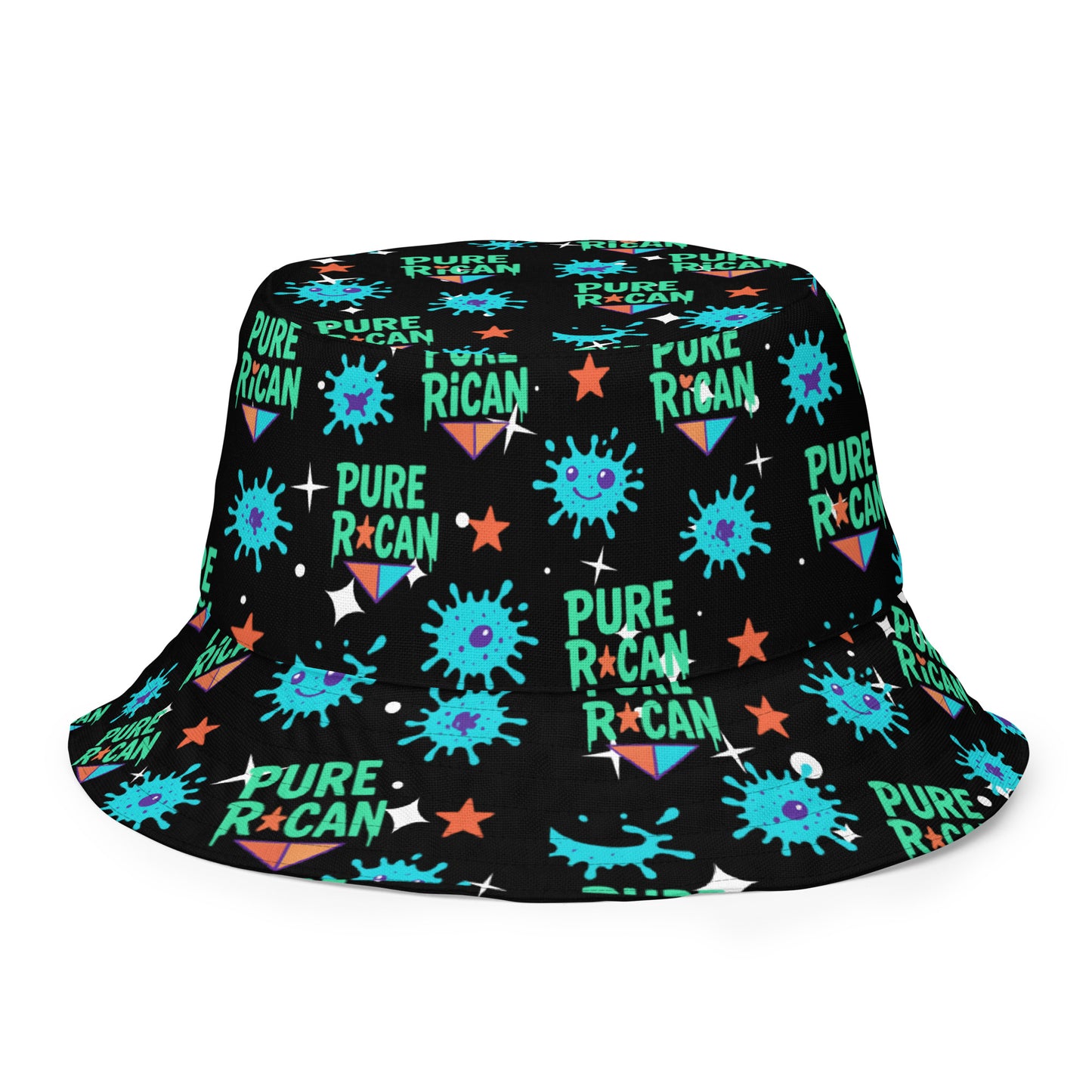 Pure⭐️Rican reversible bucket hat front view – Puerto Rican streetwear