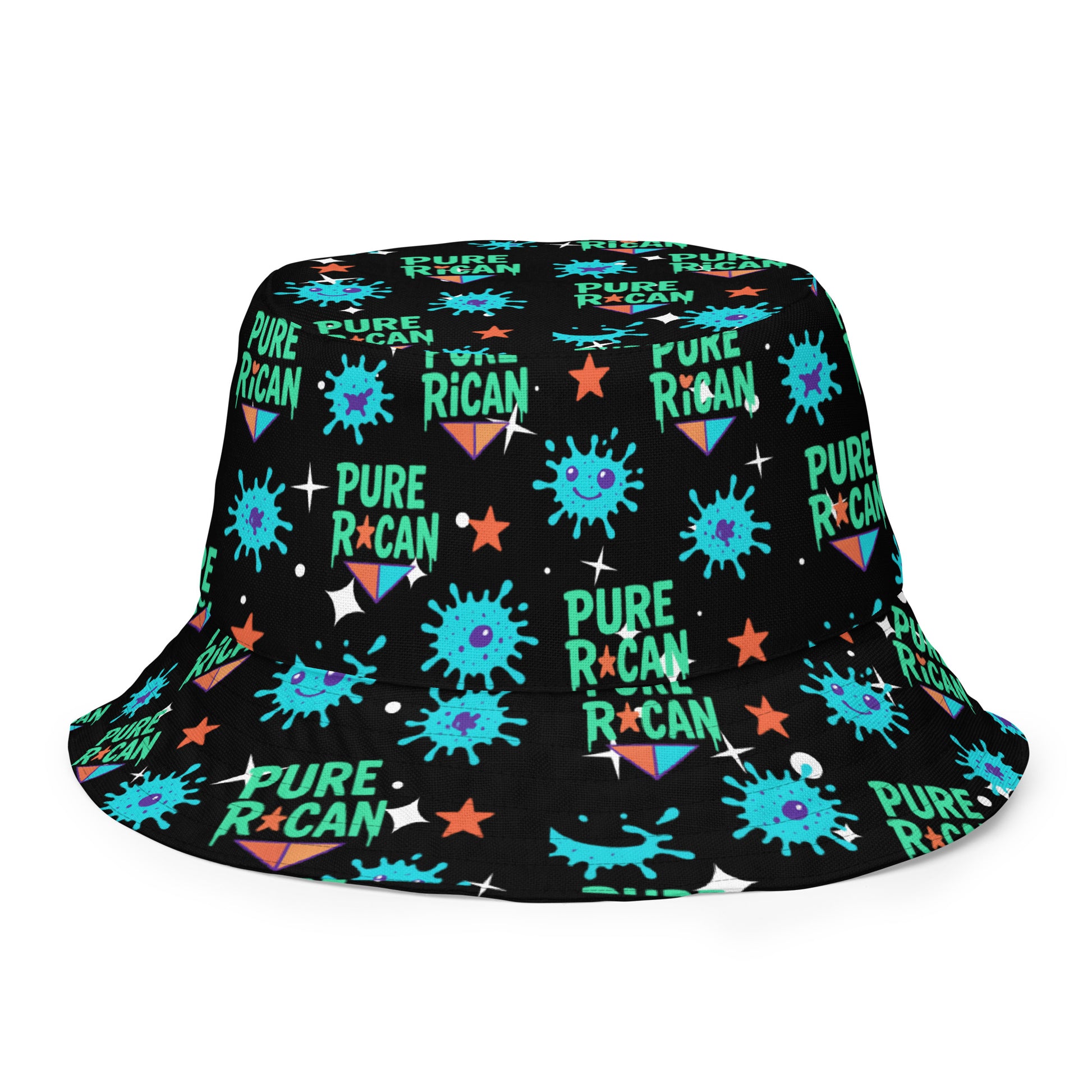 Pure⭐️Rican reversible bucket hat front view – Puerto Rican streetwear